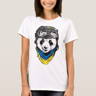 Camisa da Bandeira Ucraniana Panda Ucrânia Souveni