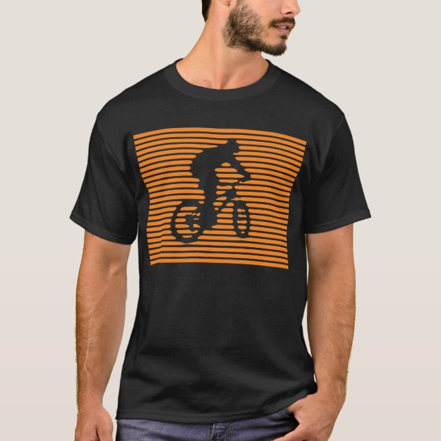 camisa da bicicleta - linhas alaranjadas (Frente)