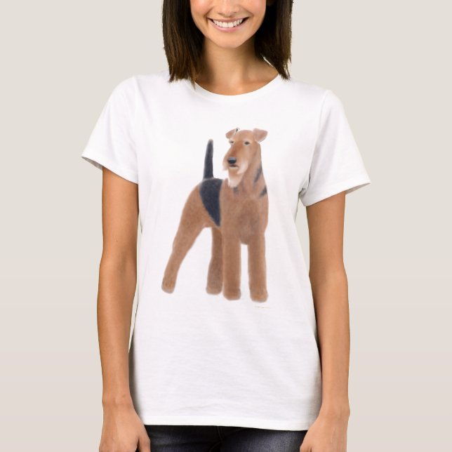 Camisa da boneca das senhoras de Airedale Terrier (Frente)