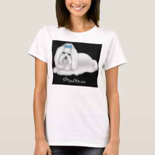 Camisa da boneca das senhoras do cão maltês