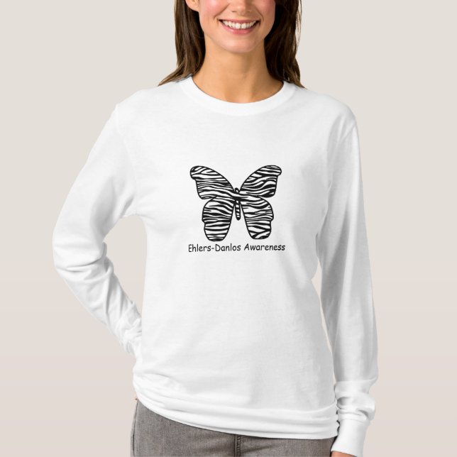 Camisa da borboleta da zebra da consciência de (Frente)