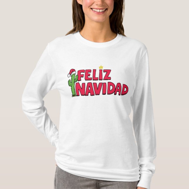 Camisa da camisola T de Feliz Navidad (Frente)