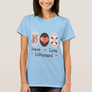 Camisa da campainha T do Lifeguard do amor da paz
