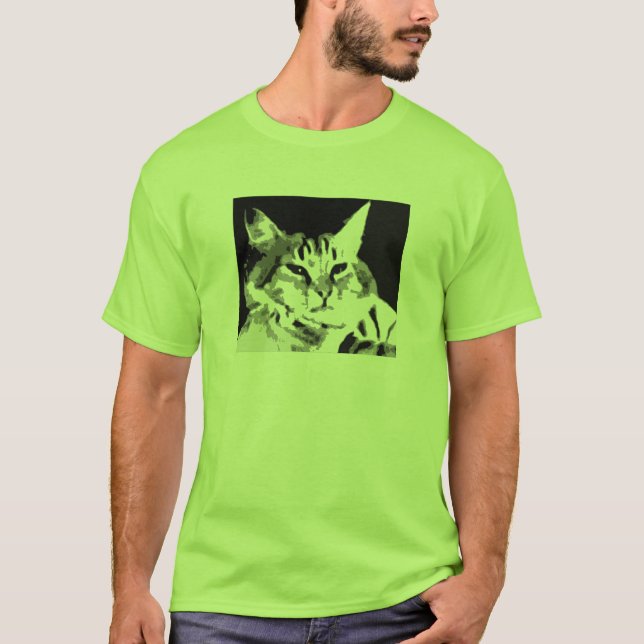 camisa da cara do gato do teclado (Frente)