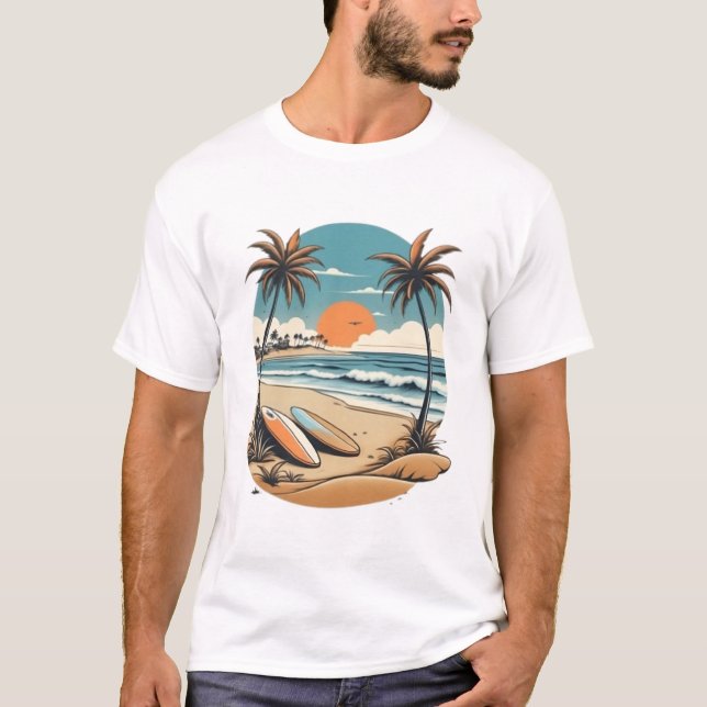 Camisa da cena da praia (Frente)