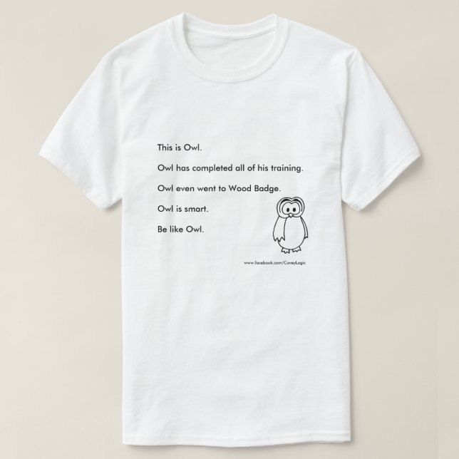 Camisa da coruja da lógica do Covey "seja como" (Frente do Design)