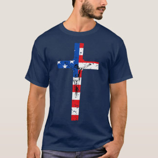 Camisa da Cruz de Bandeira Americana