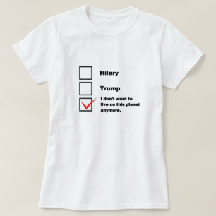 Camisa da eleição. Hilary, trunfo, ou nenhuns