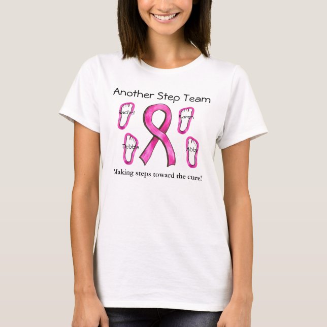 Camisa da equipe da caminhada do cancer (Frente)