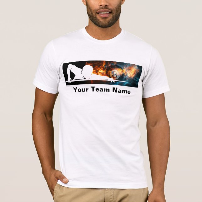 Camisa da Equipe da Liga de Bilhar 8 Ball mais Leg (Frente)