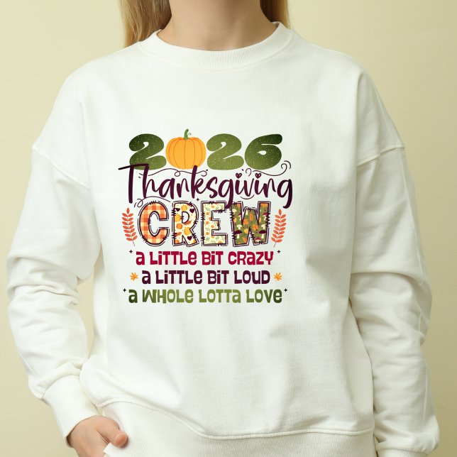 Camisa da Equipe de Ação de Graças 2026 | Suéter d (Thanksgiving Crew 2026 Shirt | Family Fall Sweatsh)
