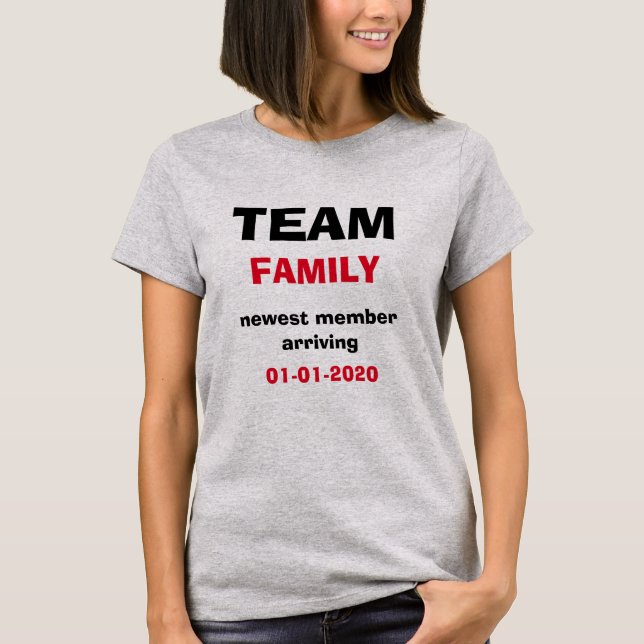 Camisa da Equipe de Anunciamento de Gravidez de Ma (Frente)