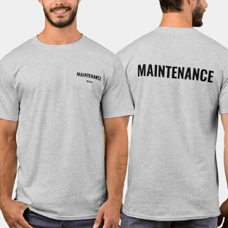 Camisa da Equipe de Manutenção com Nome Personaliz