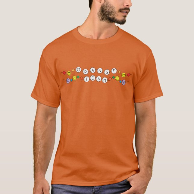 Camisa da Equipe Laranja da Guerra Cor (Frente)