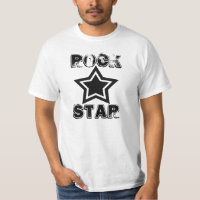Camisa da estrela do rock, preto e branco
