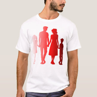 Camisa da família Red Silhouette Matching