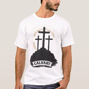 Camisa da Fé com Gravação Vintage de Jesus Calvary