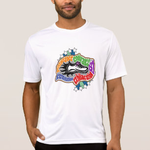 Camisa da fibra T da meia maratona micro - homens