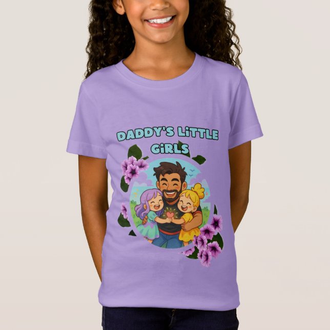 camisa da filha do pai de desenho animado fofo (Frente)