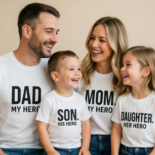 Camisa da Filha Seu Herói Combinando Pai e Filha