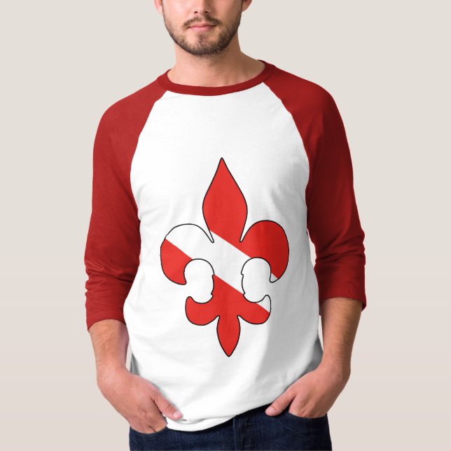 Camisa da flor de lis da bandeira do mergulho (Frente)