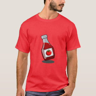 Camisa da garrafa de ketchup dos desenhos animados