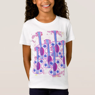 camisa da guitarra para meninas