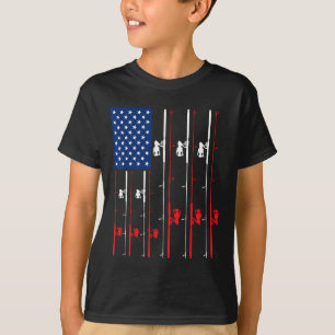 Camisa da Haste de Pesca Bandeira dos EUA Presente