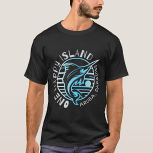 Camisa da Ilha Feliz de Aruba Peixe Vela de Pesca