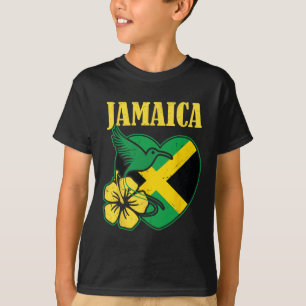 Camisa da Independência Bandeira da Jamaica Flor e