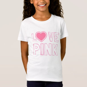 Camisa da juventude/rosa do amor com coração