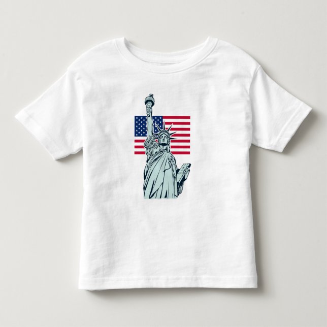 Camisa da Liberdade Feminina com Bandeira American (Frente)