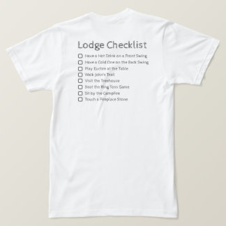 Camisa da Lista de Verificação de Lodge
