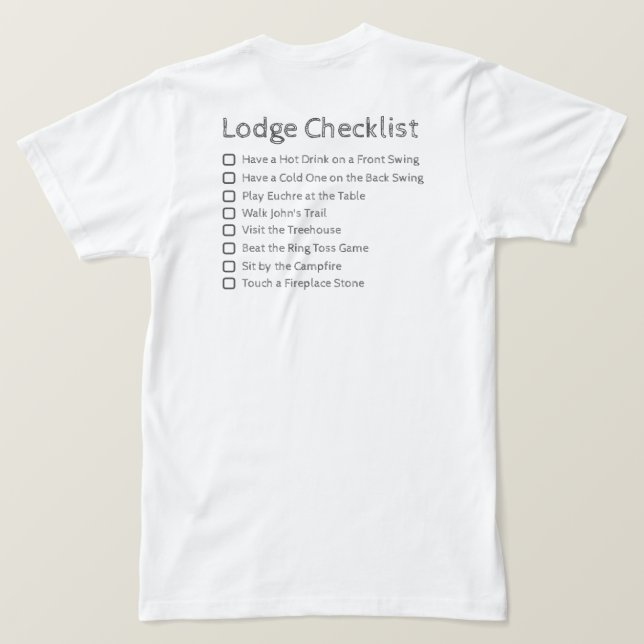 Camisa da Lista de Verificação de Lodge (Verso do Design)