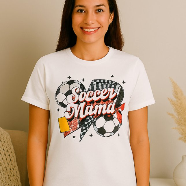Camisa da mamãe de futebol - Arco negrito e Coraçã (Criador carregado)