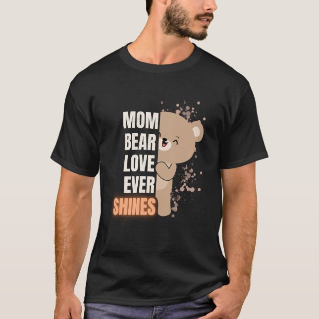 Camisa da Mamãe Urso Design Gráfico Fofo (Frente)