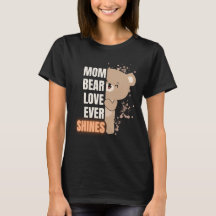 Camisa da Mamãe Urso Design Gráfico Fofo