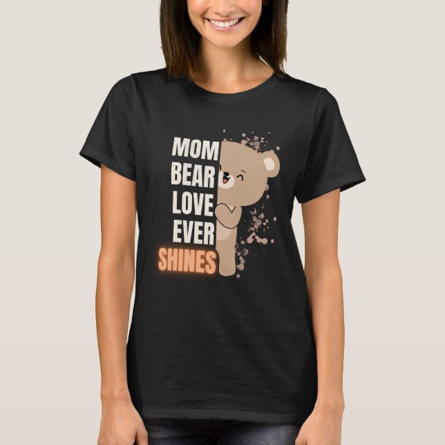 Camisa da Mamãe Urso Design Gráfico Fofo (Frente)