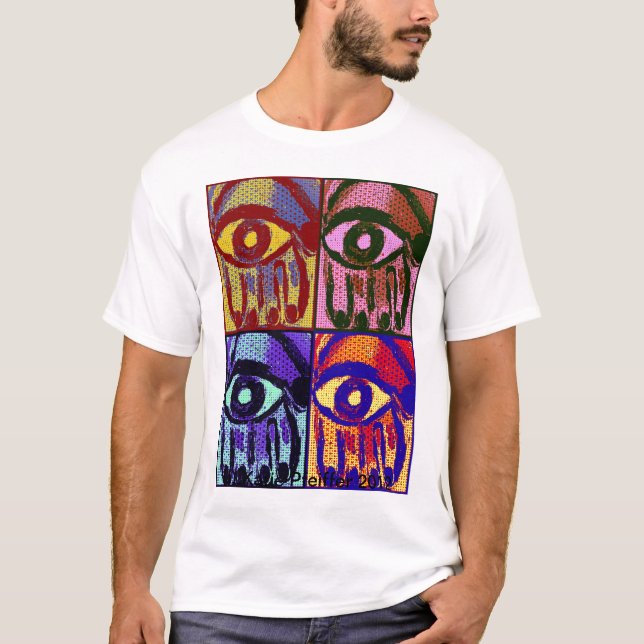 Camisa da mão T de Hamsa do pop da modificação (Frente)