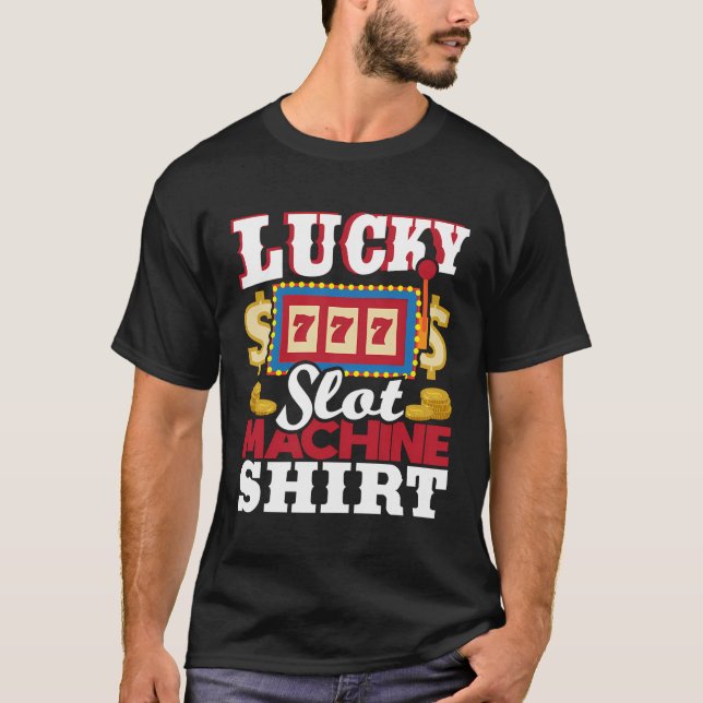Camisa Da Máquina Sortuda - Gama De Casino Da Máqu (Frente)