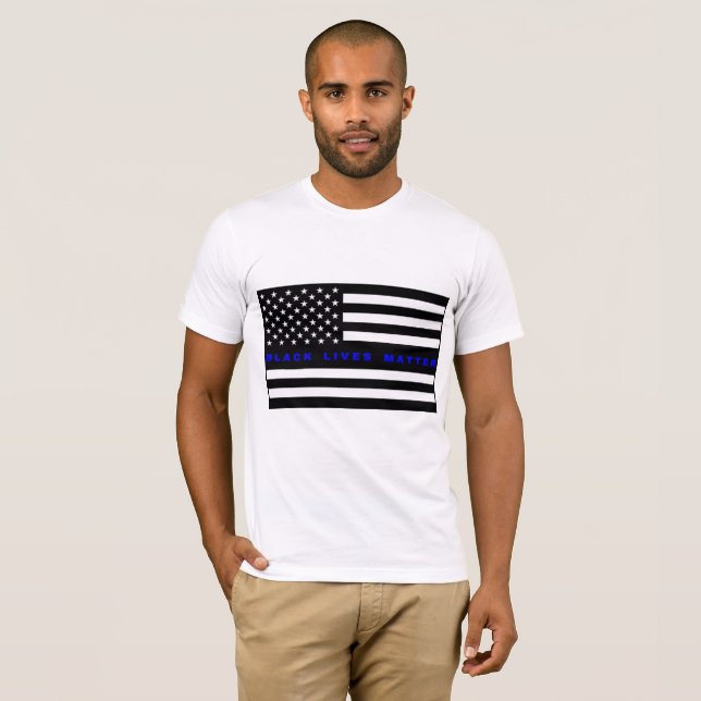 Camisa da matéria das vidas do preto da bandeira (Frente Completa)