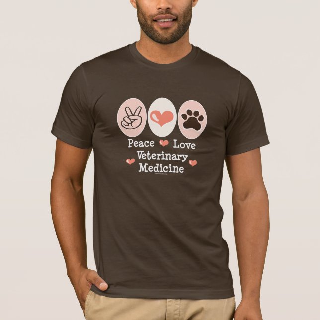 Camisa da medicina veterinária T do amor da paz (Frente)