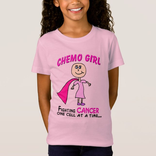 Camisa da menina de Chemo do cancer da infância (Frente)