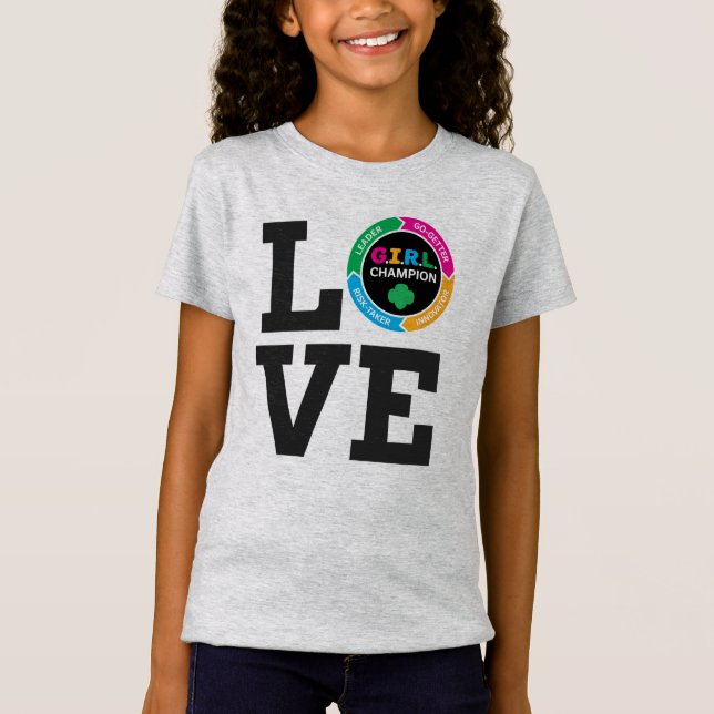 Camisa da MENINA do amor do GS (meninas) (Frente)