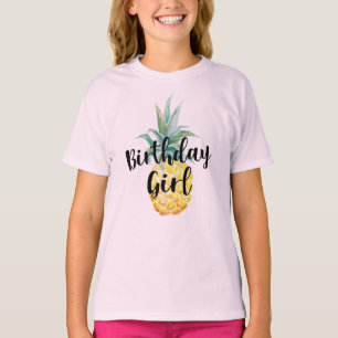 Camisa da menina do aniversário do abacaxi