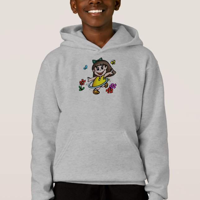 Camisa da menina T da aro de Hula dos miúdos (Frente)