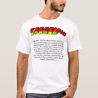 Camisa da mensagem dos cavalos da porcelana