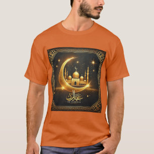 Camisa da Mesquita Eid Mubarak Crescent Elegante