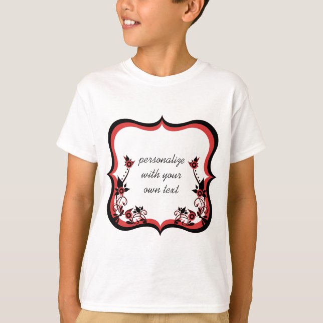 Camisa da moça de quadro floral, vermelha (Frente)
