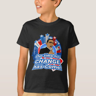 Camisa da MUDANÇA de Obama dos miúdos "hora para"